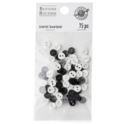 Hot Sale 🧨 Favorite Findings™ Mini Buttons, Black & White by Loops & Threads® 🎁 -Crafted Loops Sales Store 10131209 30