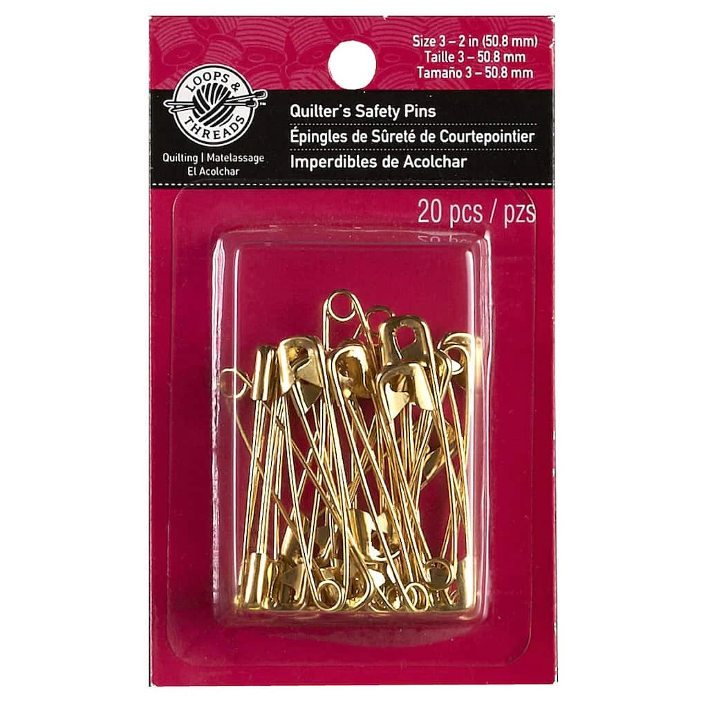 Flash Sale π₯° 12 Packs: 20 ct. (240 total) 2" Gold Quilter's Safety Pins by Loops & Threads™ π 3 Flash Sale π₯° 12 Packs: 20 ct. (240 total) 2" Gold Quilter's Safety Pins by Loops & Threads™ π