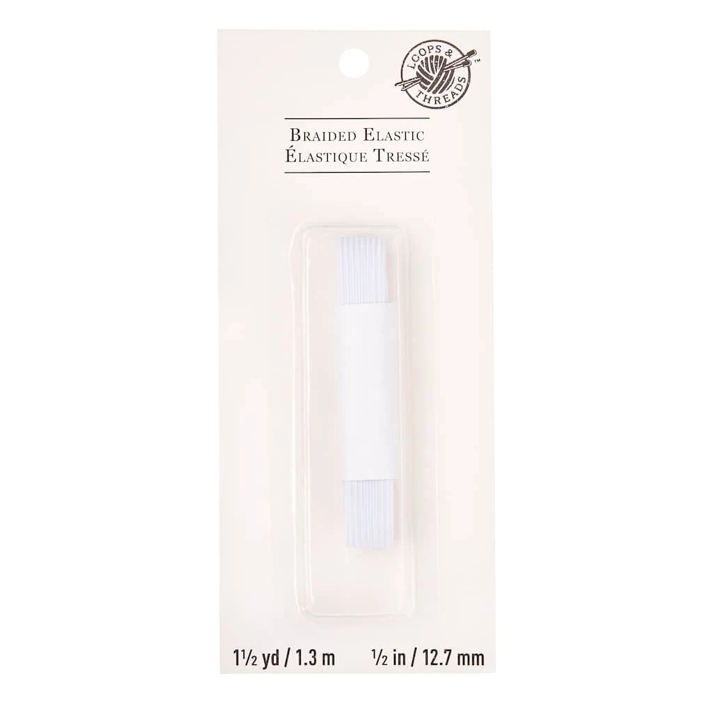 Wholesale ✔️ 1/2" White Braided Elastic by Loops & Threads™ ✔️ 5 Wholesale ✔️ 1/2" White Braided Elastic by Loops & Threads™ ✔️ - Image 3