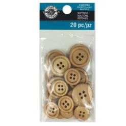 New 😍 Favorite Findings Natural Wood Buttons By Loops & Threads® 👏 -Crafted Loops Sales Store 10509302