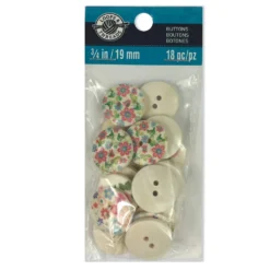 Coupon 👍 12 Packs: 18 ct. (216 total) Flower Print Buttons by Loops & Threads® ✨ -Crafted Loops Sales Store 10509303 1
