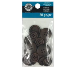 Coupon ✨ 12 Packs: 20 ct. (240 total) Dark Wood Buttons by Loops & Threads® ❤️ -Crafted Loops Sales Store 10509306 1