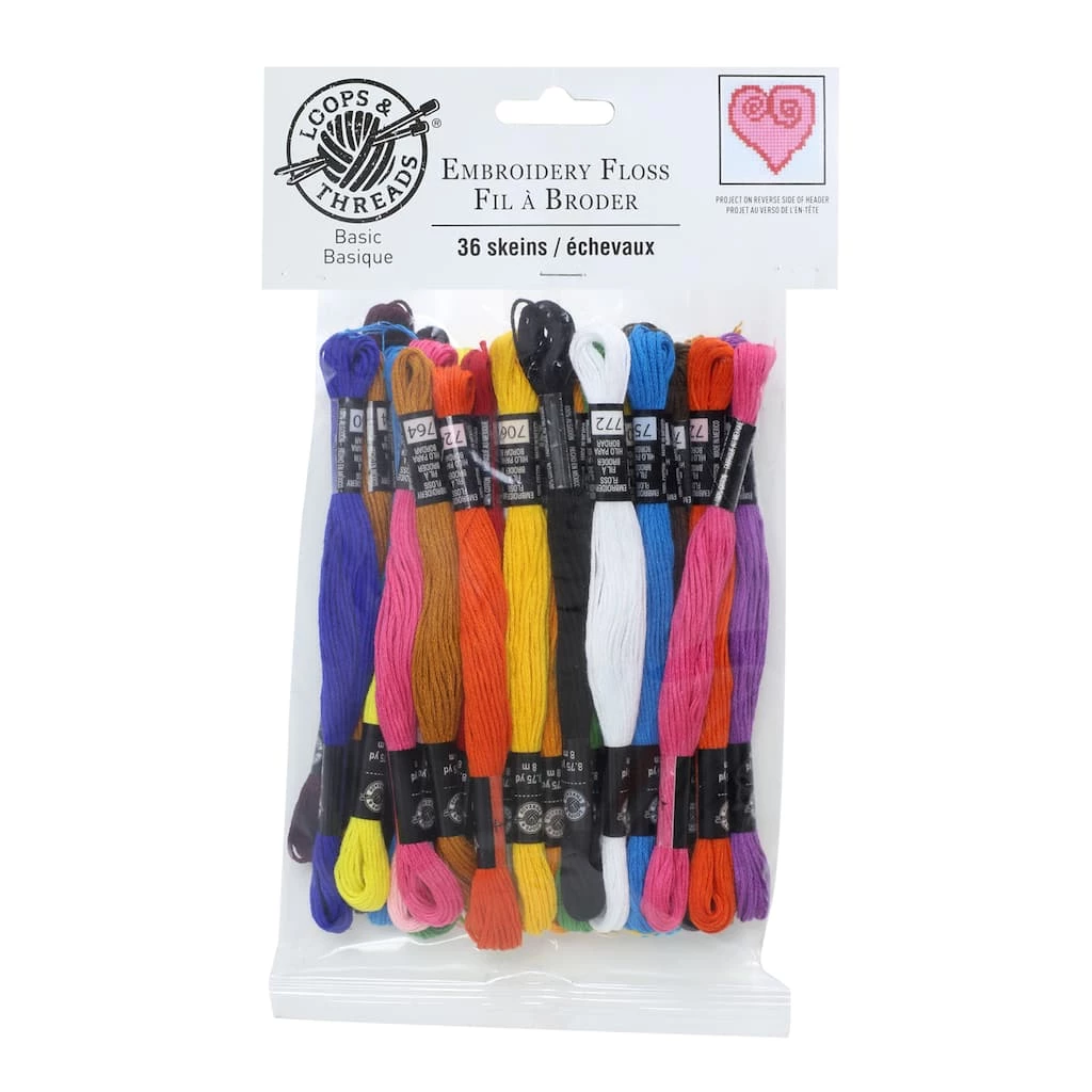 Outlet ✔️ 12 Packs: 36 ct. (432 total) Basic Color Embroidery Floss by Loops & Threads® ❤️ 3 Outlet ✔️ 12 Packs: 36 ct. (432 total) Basic Color Embroidery Floss by Loops & Threads® ❤️