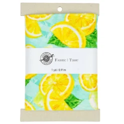 Budget 👏 Blue & Yellow Lemon Cotton Fabric Bundle by Loops & Threads™ ✔️