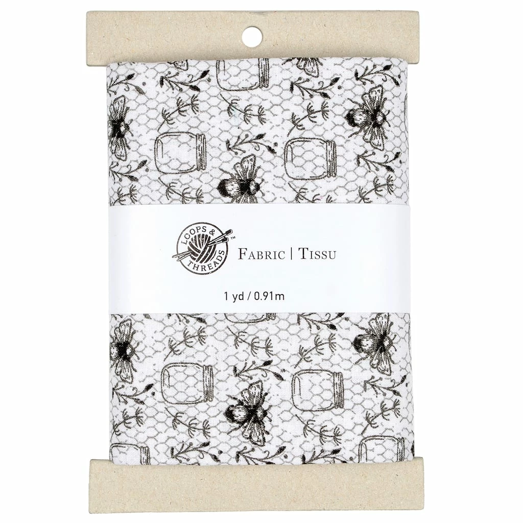 Discount π Black & White Bees Cotton Fabric Bundle by Loops & Threads™ βοΈ 3 Discount π Black & White Bees Cotton Fabric Bundle by Loops & Threads™ βοΈ