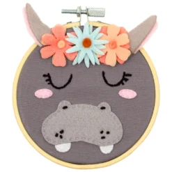 Best Sale 🎁 Hippo Felt Hoop Kit by Loops & Threads™ 👏 -Crafted Loops Sales Store 10663974 2