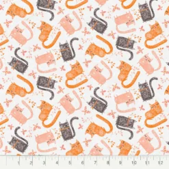 Best Sale ❤️ Coral Cats Cotton Fabric Bundle by Loops & Threads™ 🎁 -Crafted Loops Sales Store 10691456 4