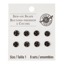 Discount ⌛ 12 Packs: 8 ct. (96 total) Black Sew-On Snaps by Loops & Threads™ 🤩
