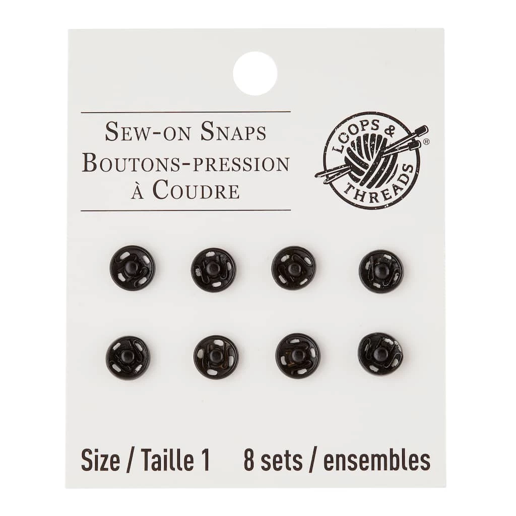 Discount β 12 Packs: 8 ct. (96 total) Black Sew-On Snaps by Loops & Threads™ π€© 3 Discount β 12 Packs: 8 ct. (96 total) Black Sew-On Snaps by Loops & Threads™ π€©